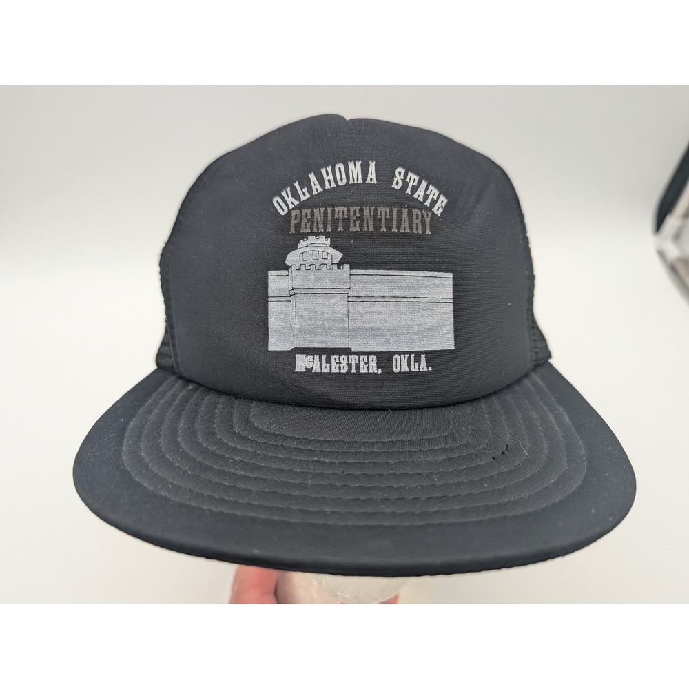 Speedway Oklahoma State Penitentiary McAlester Okla Trucker Hat Snapback Black